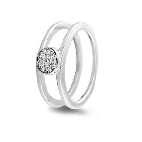 MY IMENSO RING CIRCLE ZIRKONIA VOOR CERAMIC (925 ZILVER / RHODIUM-VERGULD) MAAT 56 MT 17 3/4