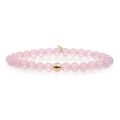 SJ armband rose quartz 6mm geel verguld SBG-GEM13-ADD-6MM
