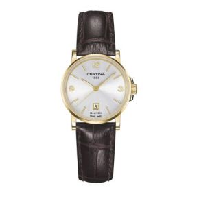 Certina DS Caimano horloge dames geel pvd/leer C0172103603700