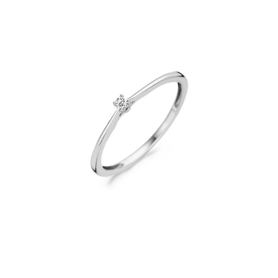 Witgouden ring 0.03crt mt 54 1620WDI/54