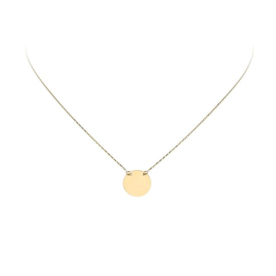 Gouden collier rond plaatje 43cm  JKN20053