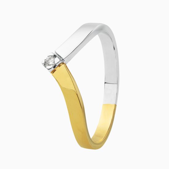 Gouden ring bicolor 0.03TW/VVS/VS R137/00317