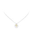 Zilveren collier rond pl en hartje gl verg 102641939