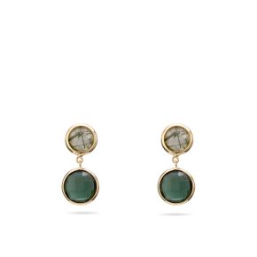 Gouden oorstekers met gr/rutkwarts