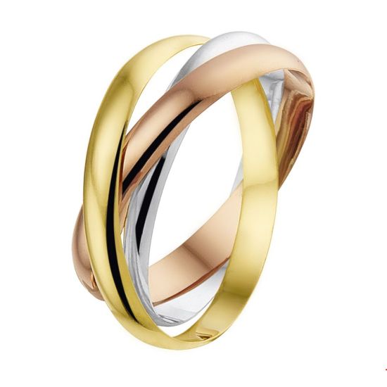 Gouden trinity ring tricolor mt18 4300460