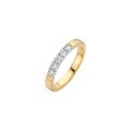 Gouden ring bicolor memoire 5x0.07H/SI mt17.5 706110735