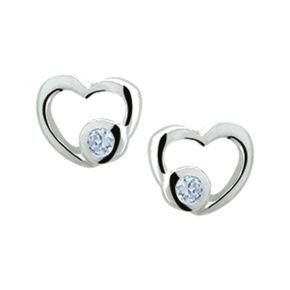 Zilveren oorstekers hartje blauw 1011156