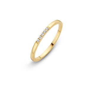 Gouden ring Briljant 5x0.01crt H/SI 