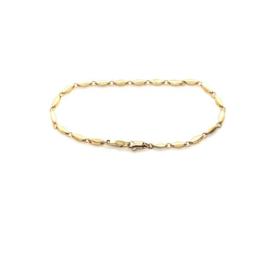 Gouden armband fantasie ruitje 2,5mm 19cm 2.85gr VIJC018