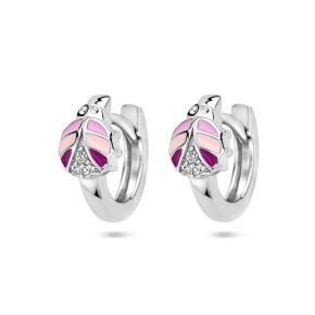 Zilveren oorringen lhb roze 1336977