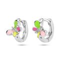 Zilveren oorringen vlinder multi color 11x7mm 1336983