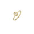 Gouden ring met parelmoer en pure kwarts mt 56 1239YMQ/56