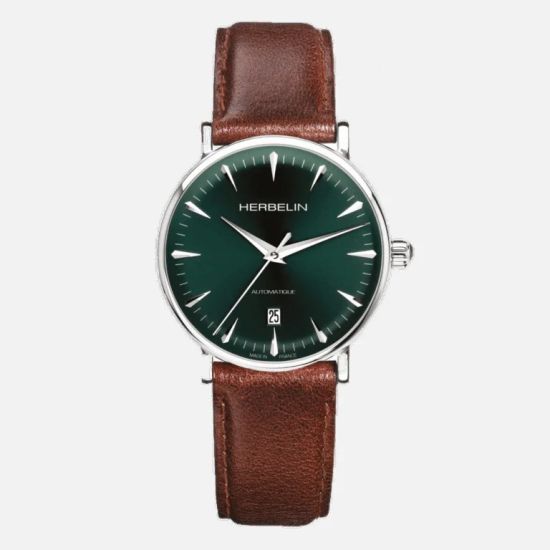 MH horloge heren staal/leer automaat 1647AP16BR