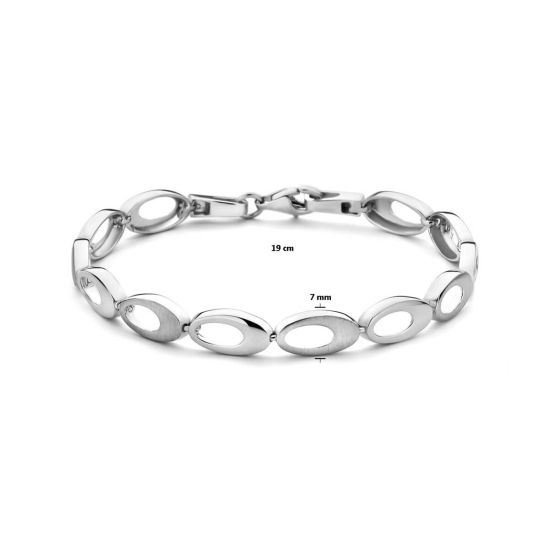 Zilveren armband mat/glimmend 19cm 1337878