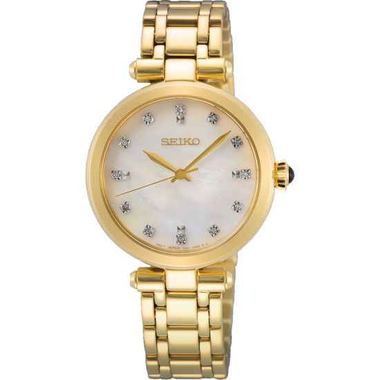 Seiko horloge dames geel pvd SRZ536P1