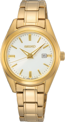 Seiko horloge dames staal/geel SUR632P1
