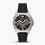Armani horloge heren staal/leer AR11430