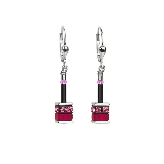 CdL oorhangers roze/staal 4409/20-1500