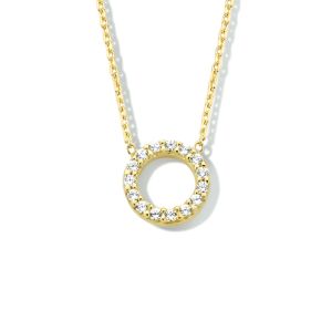 Gouden collier rond zirkonia 42-45cm 4023953