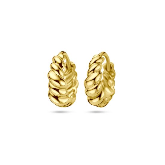 Gouden oorringen bewerkt 5.5x14.5mm 4029438