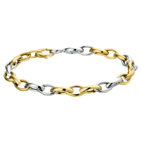 Gouden armband bicolor 6mm 19cm 4207220
