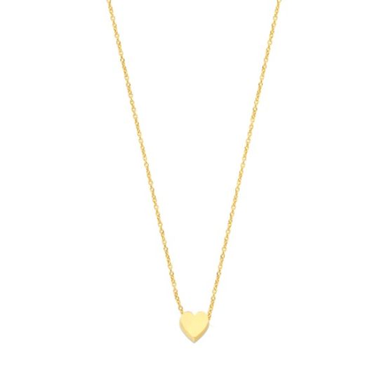 Gouden collier 1mm anker moment hart 41-43-45cm 11006/11074