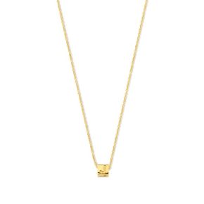 Gouden collier anker 0.8mm kubus letter S 41-43-45cm 11001/11126S