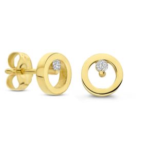 Gouden oorstekers circle 2x0.03 11162