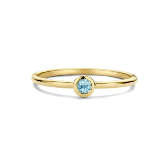 Gouden ring aquamarijn maart mt54 SWBR01MAR-Y