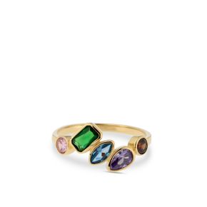 Gouden ring 5x zirkonia multi color mt50 RDC01-4370-02
