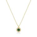 Gouden collier zirkonia wit-groen NDC01-1399-01