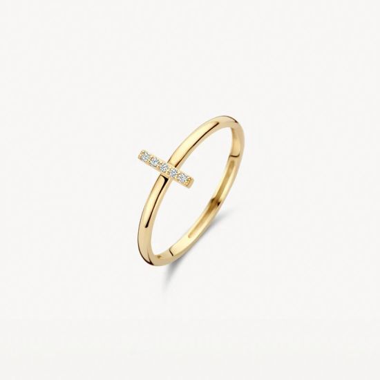 Gouden ring staafje zirkonia 1252YZI/52