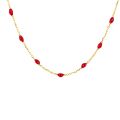 Gouden collier met rode resin 3162YRR