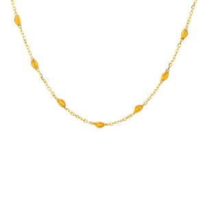 Gouden collier met gele resin 3162YRC