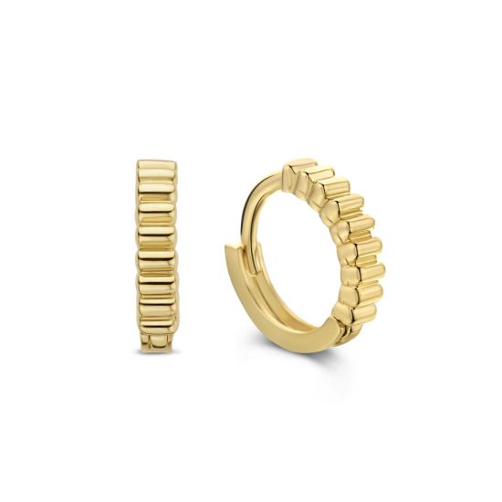 Gouden oorringen bewerkt JKE20074