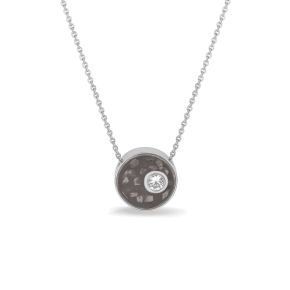 Zilveren collier rond zirkonia 709S