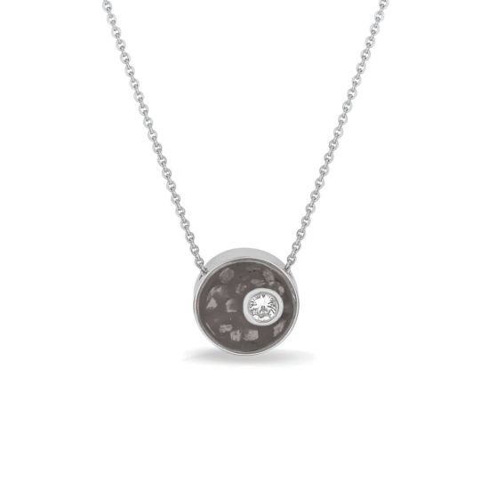 Zilveren collier rond zirkonia 709S