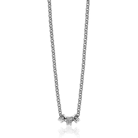 MV zilveren collier met zirkonia MVC23