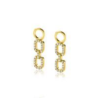 Zilveren oorbelbedels geel verguld met zirkonia ZICH2552Y