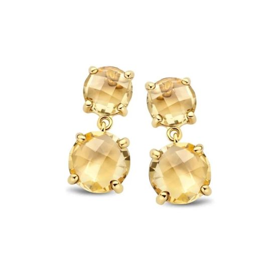 Jarrel gouden oorhangers met citrien 4Y7118CIS