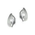 Zilveren oorstekers mat/glans zirkonia 1307934