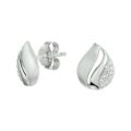 Zilveren oorstekers mat/glans zirkonia 1331945