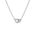 Zilveren collier 2xhartje zirkonia 42-45cm ZIC2493