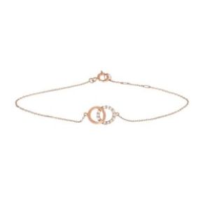 Roodgouden armband rondjes zirkonia 16.5-18.5cm 4400692