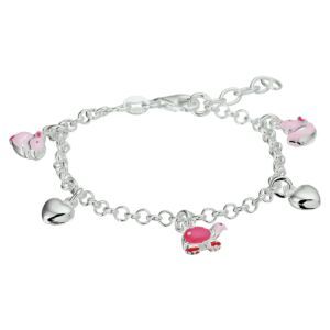 Zilveren armband met 5x bedel 13+2cm 1329678