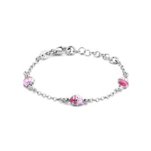Zilveren armband met 3xlhb roze 11+2cm 1336388
