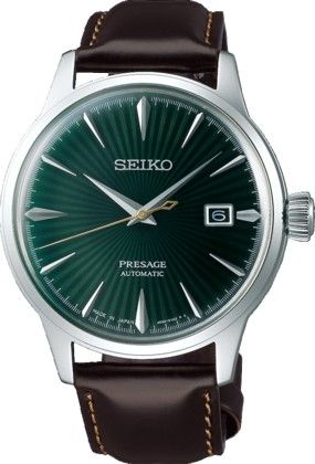 Seiko Presage horloge heren staal met bruine lerenband SRPD37J1