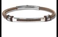 Br stalen armband bruin pvd en rose goud STAU09NL-M-19CM