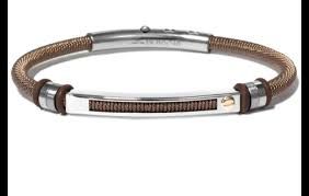 Br stalen armband bruin pvd en rose goud STAU09NL-M-19CM