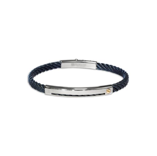 Br stalen armband blauw pvd en rose goud SK18B-M-19CM